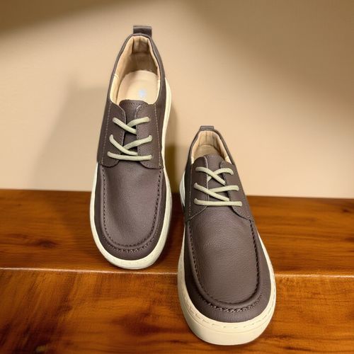 26年春款头层牛皮透气软底复古英伦风男士百搭休闲低帮系带皮鞋主图