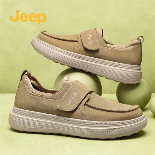 Jeep吉普男鞋2026春季新款一脚蹬懒人休闲鞋子低帮软底男士豆豆鞋主图