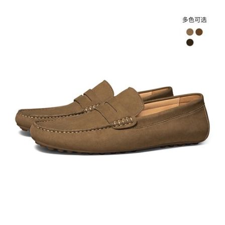 ThomWills真皮豆豆鞋男软底通勤驾车皮鞋一脚蹬休闲懒人鞋冬季