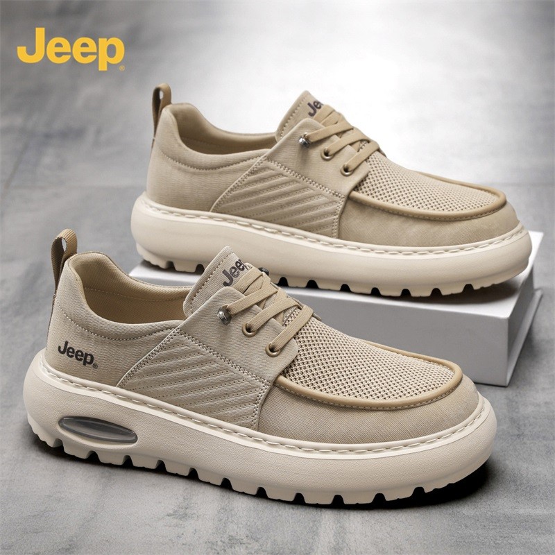 Jeep吉普帆布男鞋工作上班一脚蹬老北京布鞋春季运动休闲百搭潮鞋主图