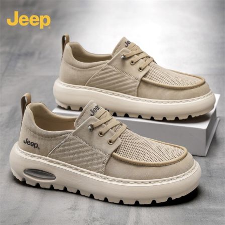 Jeep吉普帆布男鞋工作上班一脚蹬老北京布鞋春季运动休闲百搭潮鞋