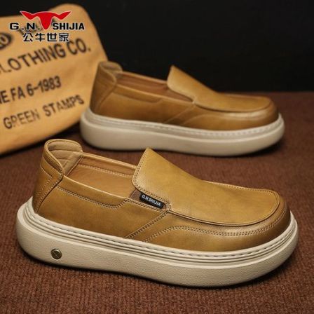 男鞋2026新款春季皮鞋男软皮软底豆豆鞋英伦一脚蹬乐福鞋