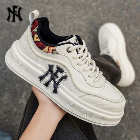 FN男款休闲运动鞋2026春夏新款男鞋低帮厚底增高板鞋百搭小白鞋潮