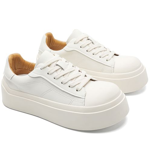 2026新款小众厚底大头鞋男女情侣款时尚增高板鞋ins休闲小白鞋主图