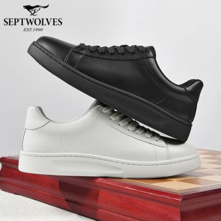 七匹狼2026新款圆头防臭休闲皮鞋百搭男鞋夏季低帮韩版潮鞋小白鞋