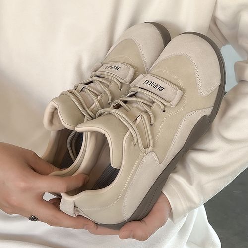 BUPAULI德训鞋男士复古百搭真皮潮流平底系带赛车鞋户外软底鞋主图