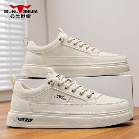 男鞋2026春季新款时尚百搭运动休闲鞋子男低帮免系带板鞋