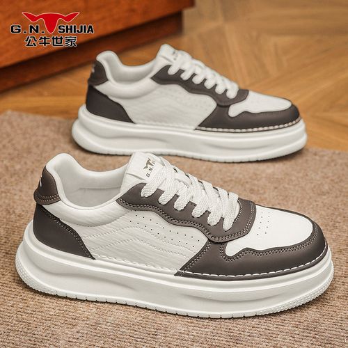 公牛世家男鞋2026春季新款休闲男士厚底防滑运动耐磨时尚百搭板鞋主图