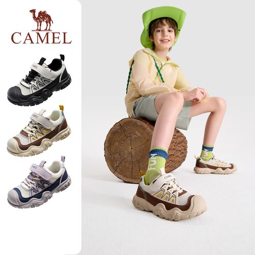 骆驼儿童运动鞋2026新款魔术贴防滑橡胶户外登山鞋男童女童徒步鞋主图