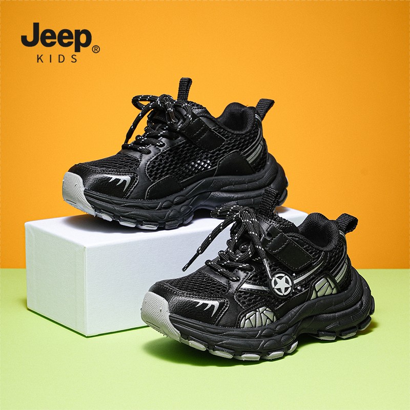 Jeep男童老爹鞋单网儿童鞋子夏季新款户外童鞋软底轻便男孩运动鞋主图