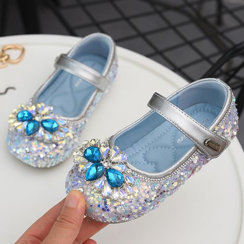 蜡比小星公主水晶鞋时尚童鞋儿童皮鞋2026春季新款女孩水钻小皮鞋主图