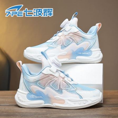 七波辉女童春季新款透网运动鞋防滑耐磨透气老爹鞋儿童软底休闲鞋