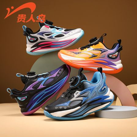 贵人鸟儿童鞋2026早春新款中大童透气网面运动鞋时尚旋钮扣跑步鞋