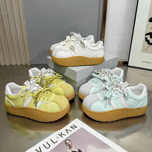 【泡芙德训鞋】网红丑萌双鞋带松糕鞋2026春季厚底百搭休闲主图