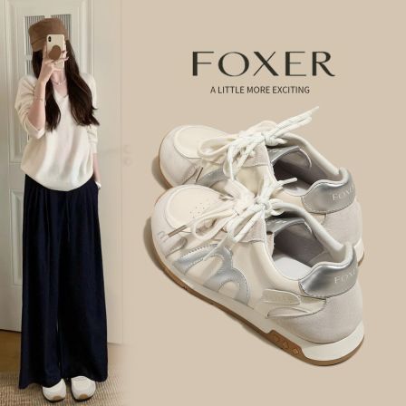 【FOXER】时尚百搭阿甘鞋圆头低帮春季拼色夏季老爹鞋休闲鞋