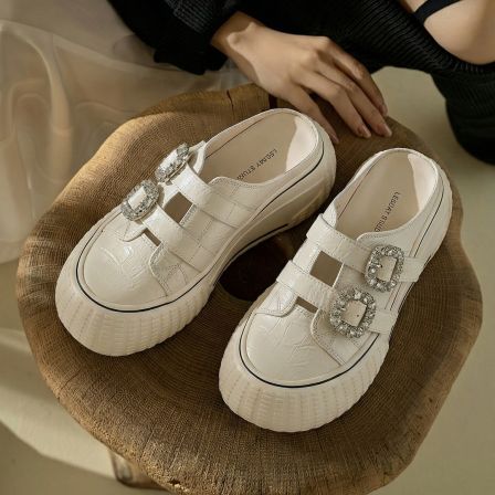 LeeCat Studio | 厚底鞋女款2026新款爆款半拖女鞋外穿LES26C045