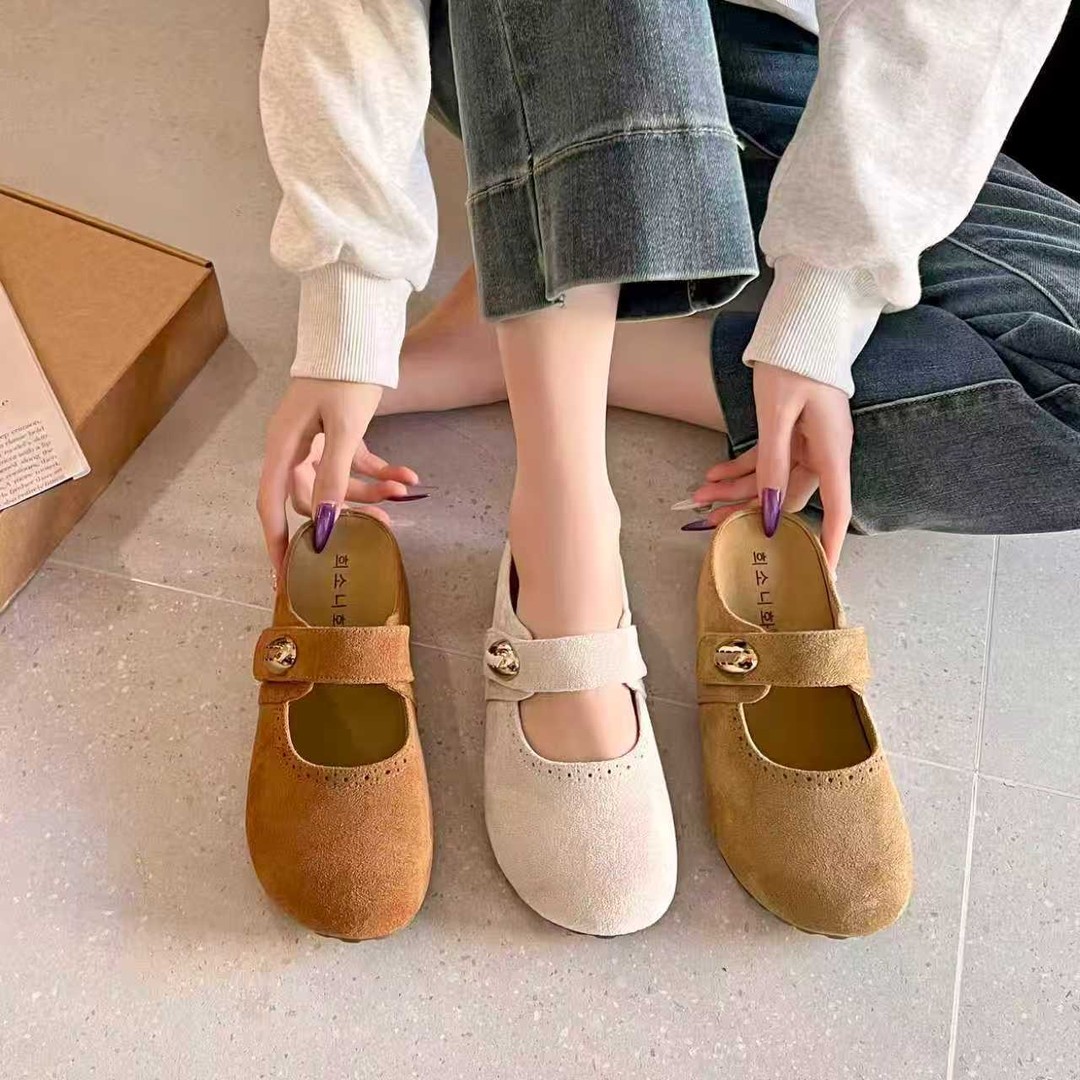 TD76小金豆~5CM增高包头勃肯外穿半拖鞋FZNDD099主图