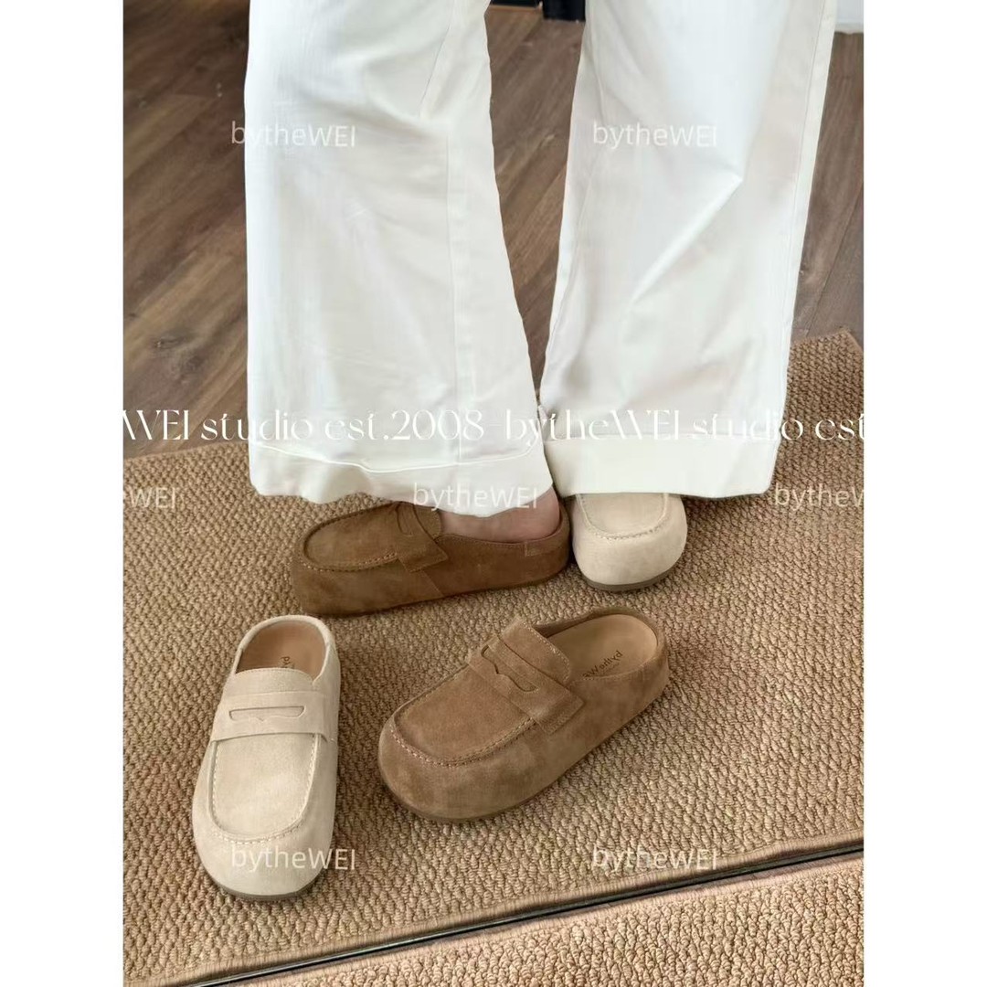 bytheWEI【那不勒斯】足弓支撑版～厚底方头勃肯鞋真皮勃肯半拖鞋女主图