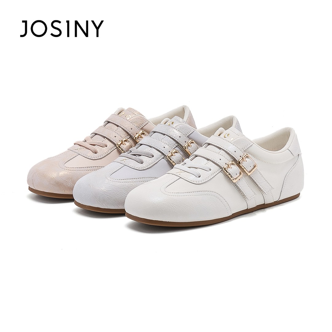 卓诗尼2026春夏季新款德训鞋女款复古英伦风软底时尚百搭休闲平底主图