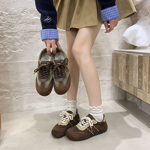 复古墨绿色德训鞋女2026新款春季爆款超火百搭运动休闲女鞋主图