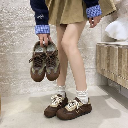 复古墨绿色德训鞋女2026新款春季爆款超火百搭运动休闲女鞋