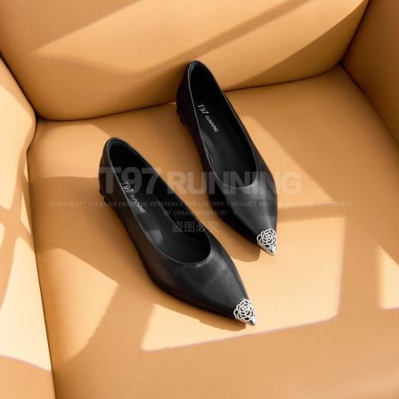 新款时尚法式气质百搭低跟尖头浅口单鞋女鞋 G3675