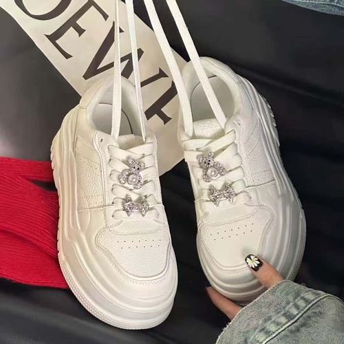 SLOVER77定制｜高版新款2026ss春季牛皮6-7CM增高轻便厚底小白鞋主图