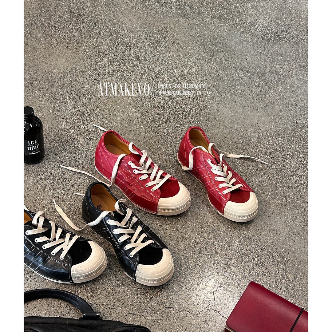 吕小布 | 意大利A级打蜡马皮板鞋圆头减龄做旧内增高饼干鞋女1006主图