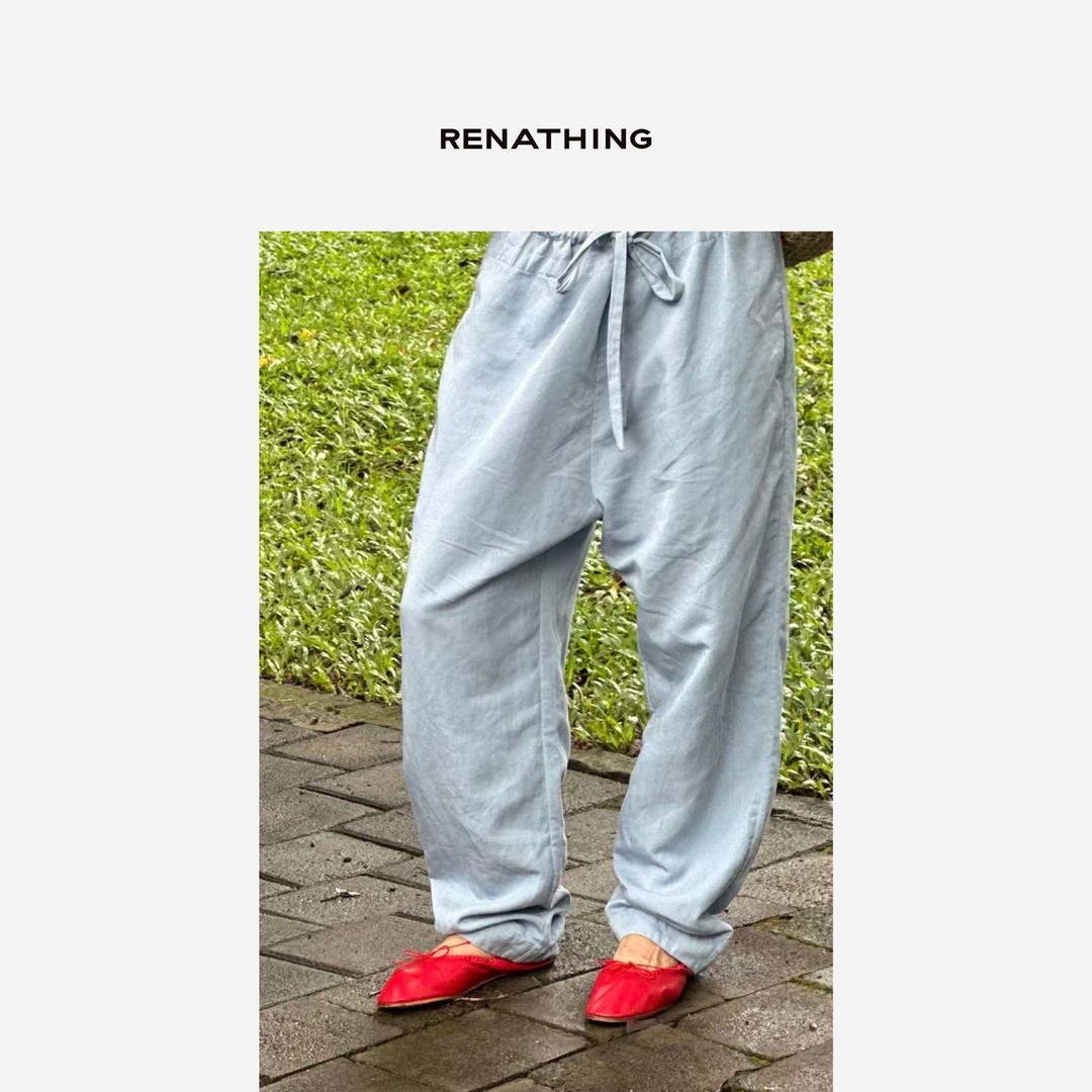 【RENATHING】｜褶皱芭蕾｜褶皱系带芭蕾舞平底鞋主图