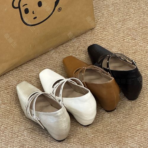 晚睡兰•内增高9cm法式猫跟玛丽珍鞋女方头浅口舒适通勤复古单鞋女主图