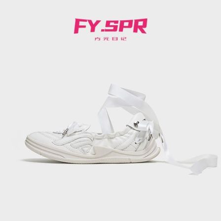 方元日记FYSPR 羊皮平底浅口小香风芭蕾风蝴蝶结绑带芭蕾休闲鞋女