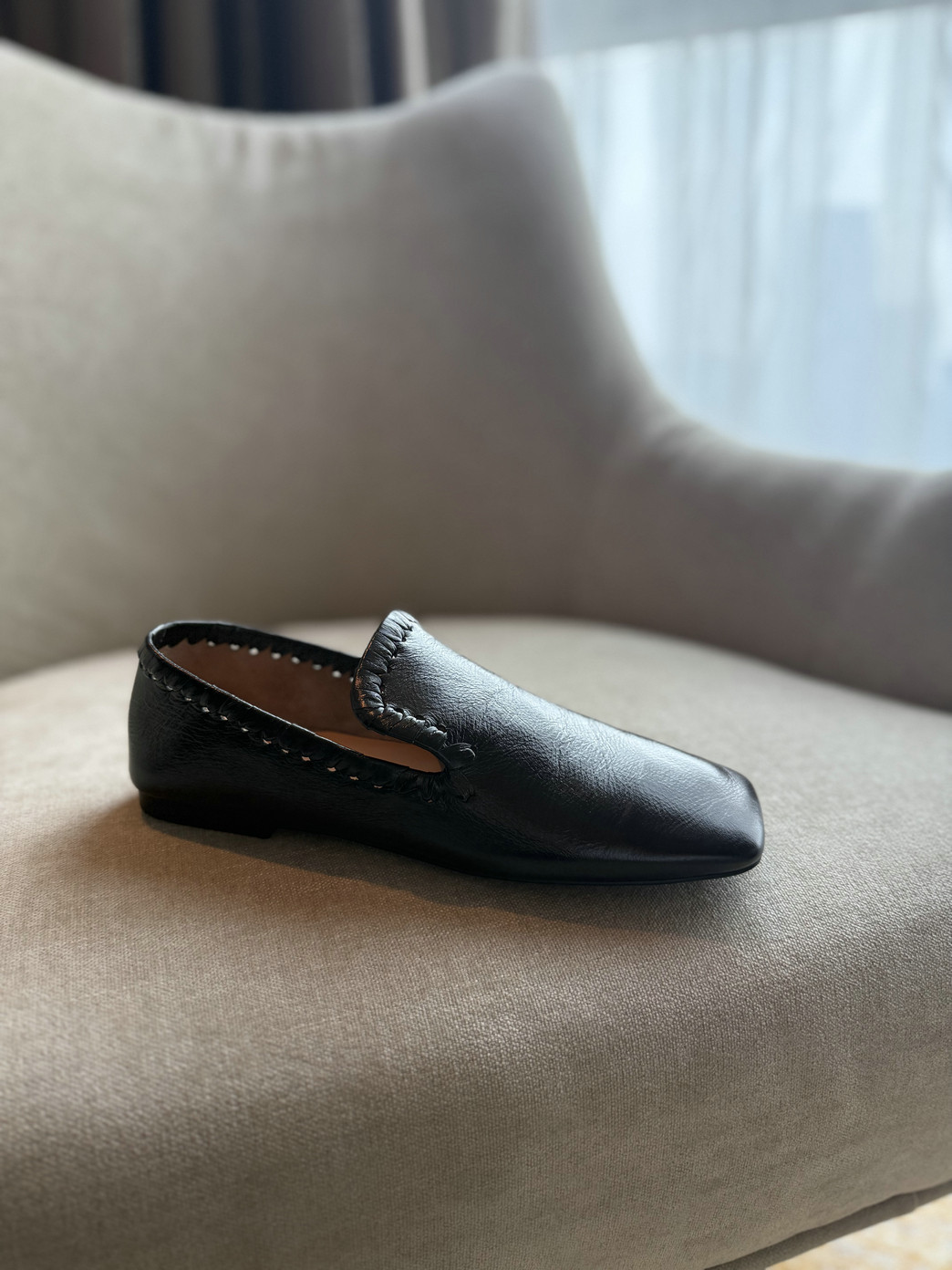 方头 镂空编织 CHAO软牛油皮 乐福鞋 B20709主图