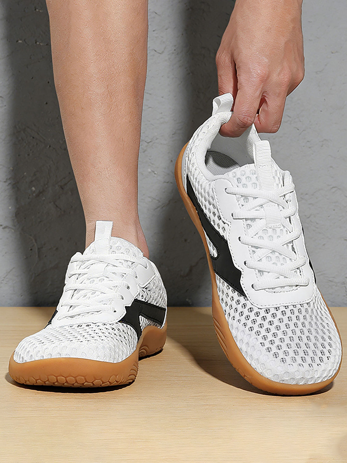 夏季男鞋透气48大尺码防臭47德训鞋男款46网眼镂空不闷脚平底宽头鞋主图