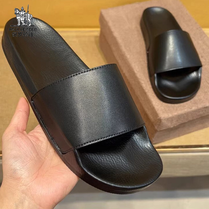 2026年新款休闲百搭皮质一字拖爆款轻奢高端欧洲站男鞋女士拖鞋主图