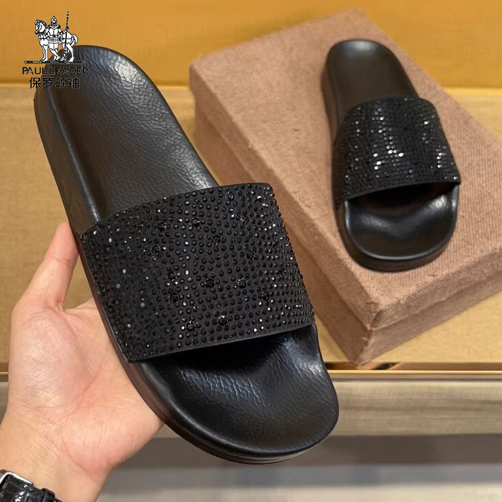 2026年夏季一字拖欧洲站男鞋夏季厚底高端轻奢户外休闲防滑拖鞋主图