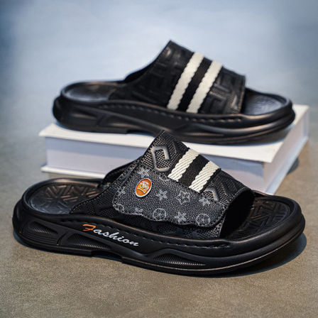 拖鞋男夏季外穿软底不累脚运动户外防滑耐磨防臭沙滩越南皮面凉鞋