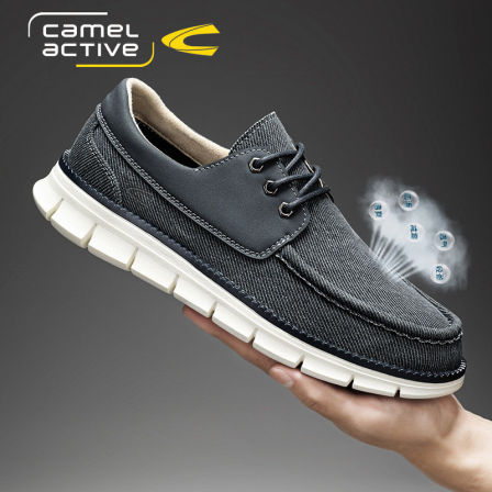 德国骆驼动感板鞋男夏季透气软底帆布鞋休闲韩版潮流老北京布鞋男