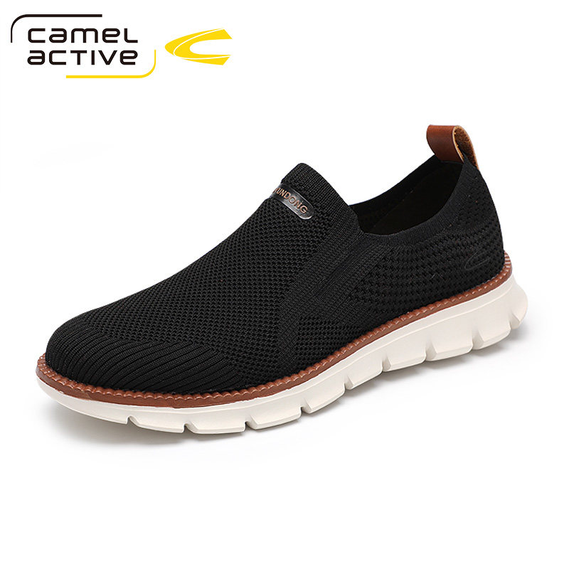 德国骆驼动感帆布鞋男夏季透气网面一脚蹬开车老北京布鞋男49码50主图