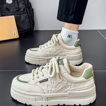 男鞋夏季透气46大码高级感休闲板鞋防滑增高软底百搭运动小白潮鞋