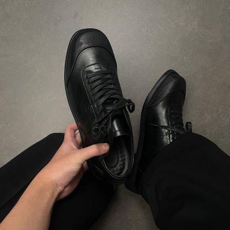 户外小黑鞋德训鞋男女高级英伦风极简拳击训练鞋通勤百搭休闲皮鞋