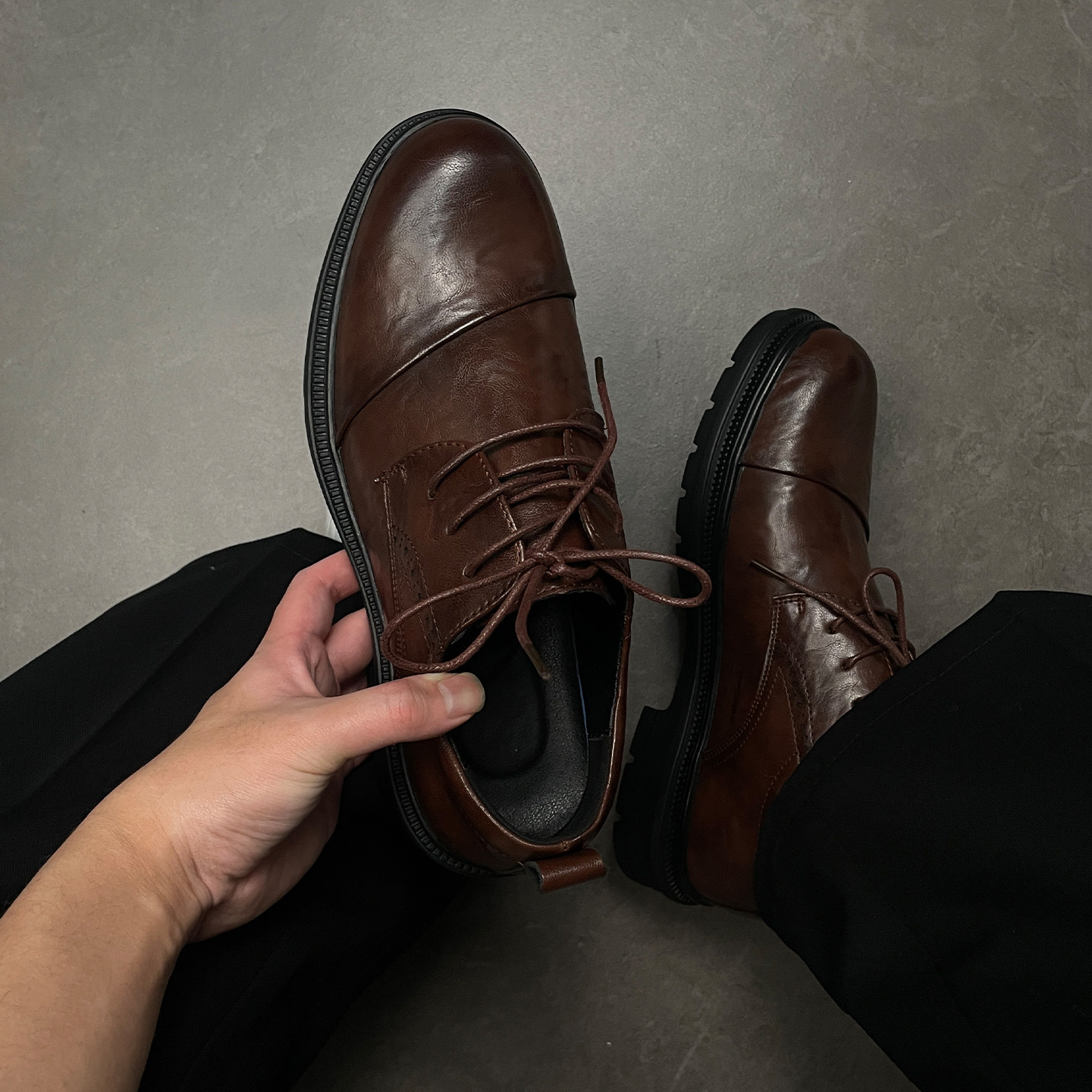 棕色皮鞋男2026新款商务正装英伦厚底增高公务上班通勤结婚新郎鞋主图