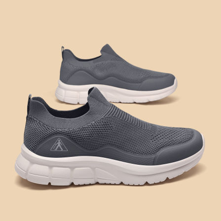 足力健老人鞋官方旗舰店正品中年爸爸夏季网面透气一脚蹬健步男鞋