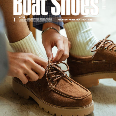 MRA经典帆船鞋男款乐福鞋老钱风厚底增高工装鞋复古休闲英伦皮鞋