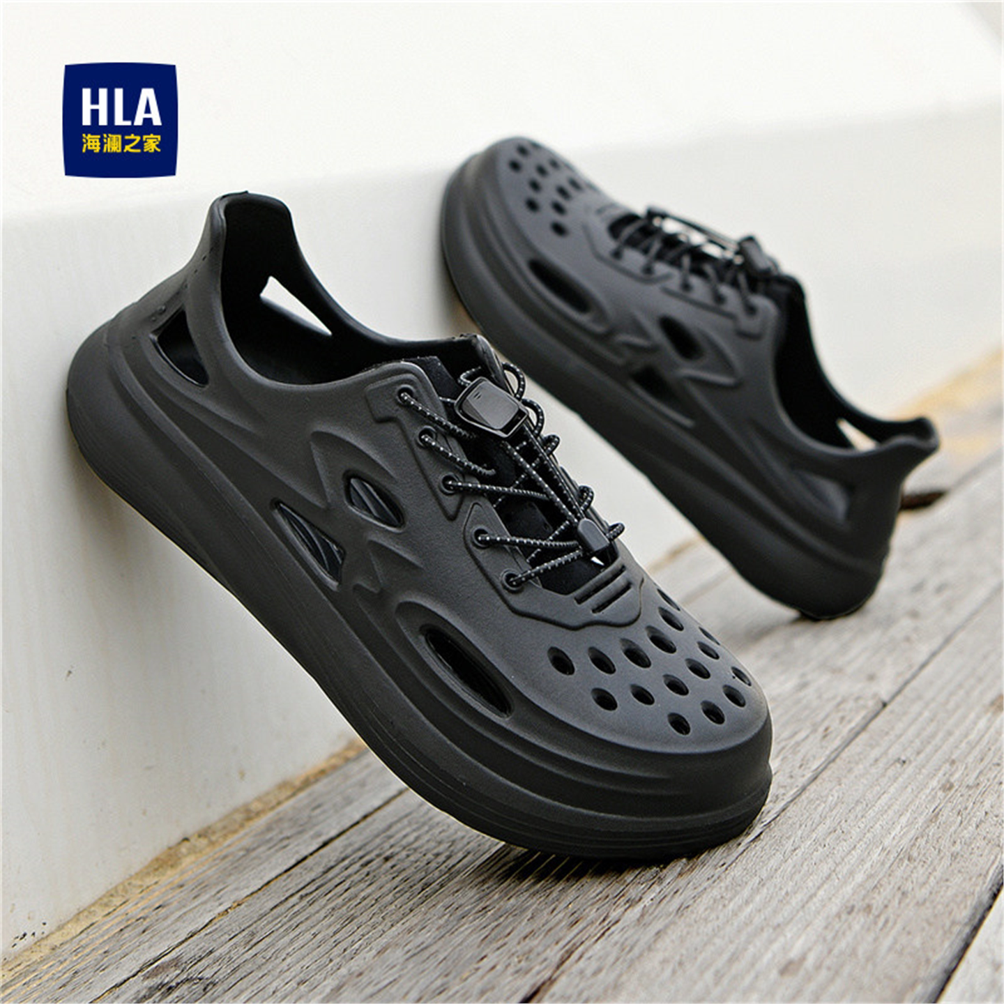 海澜之家男鞋2026新款夏季防滑防臭凉鞋夏天运动外穿踩屎感洞洞鞋主图