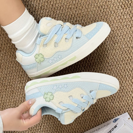 顽刻ollieskate面包鞋四叶草配色春季BAKE休闲低帮男女国潮滑板鞋