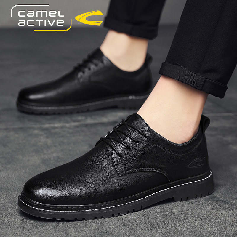 德国骆驼动感男鞋2026新款商务休闲皮鞋百搭韩版真皮上班结婚鞋子主图