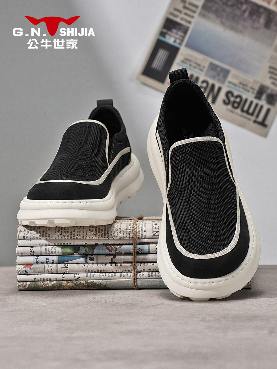 公牛世家鞋子男鞋夏季透气薄款老北京布鞋男士软底时尚潮流休闲鞋主图