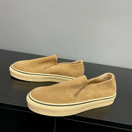 【捌捌先森】日系复古磨砂乐福鞋男一脚蹬懒人鞋休闲鞋透气豆豆鞋