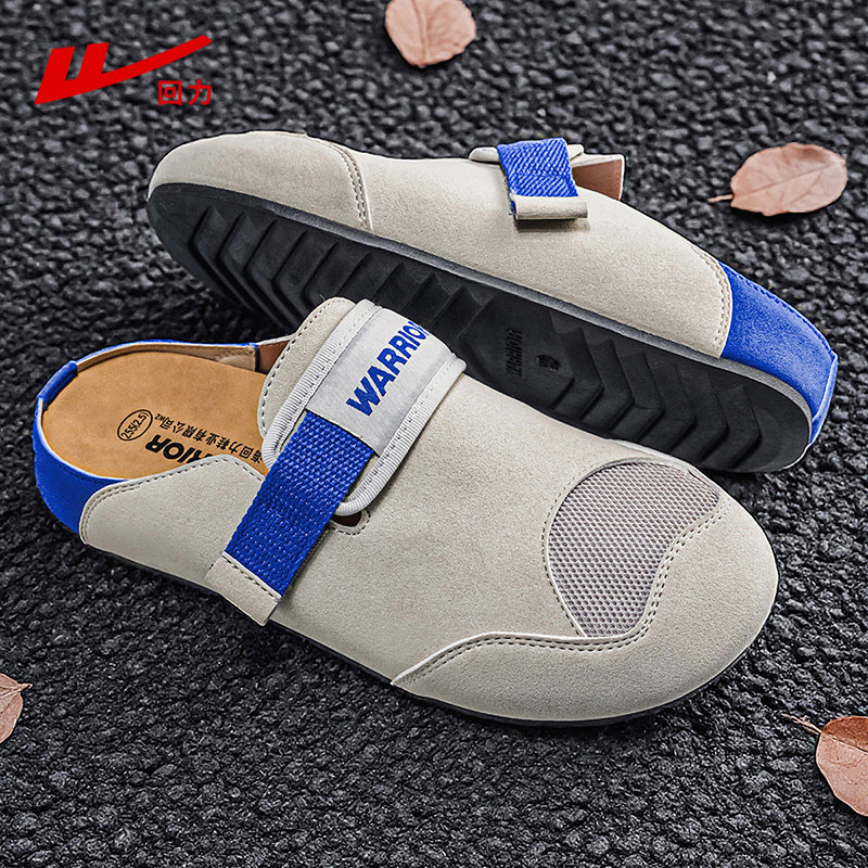 回力勃肯鞋男2026春季春季外穿懒人一脚蹬软底包头半拖鞋防滑凉拖主图