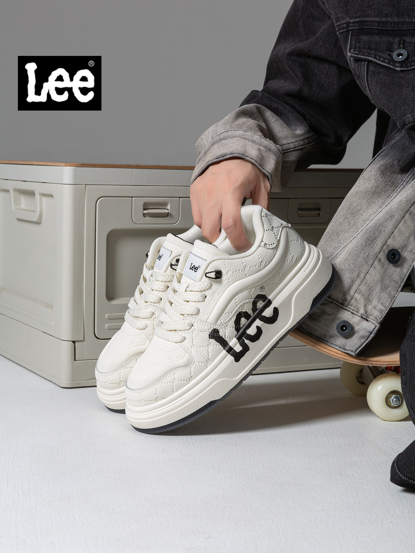 Lee男鞋2026新款软底小白鞋厚底增高休闲板鞋百搭潮流运动低帮鞋主图